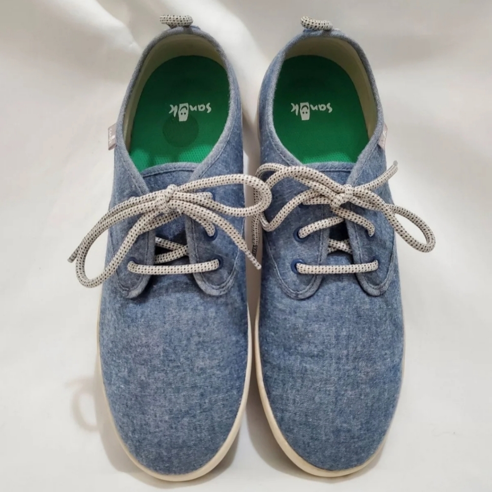 Men 9 Women 10 SANUK Denim Lace-Up Shoes